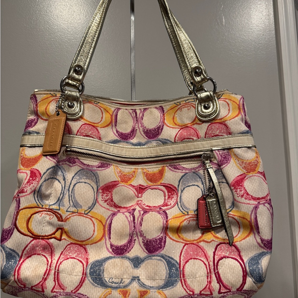 Coach Multicolor Signature Shoulder Bag